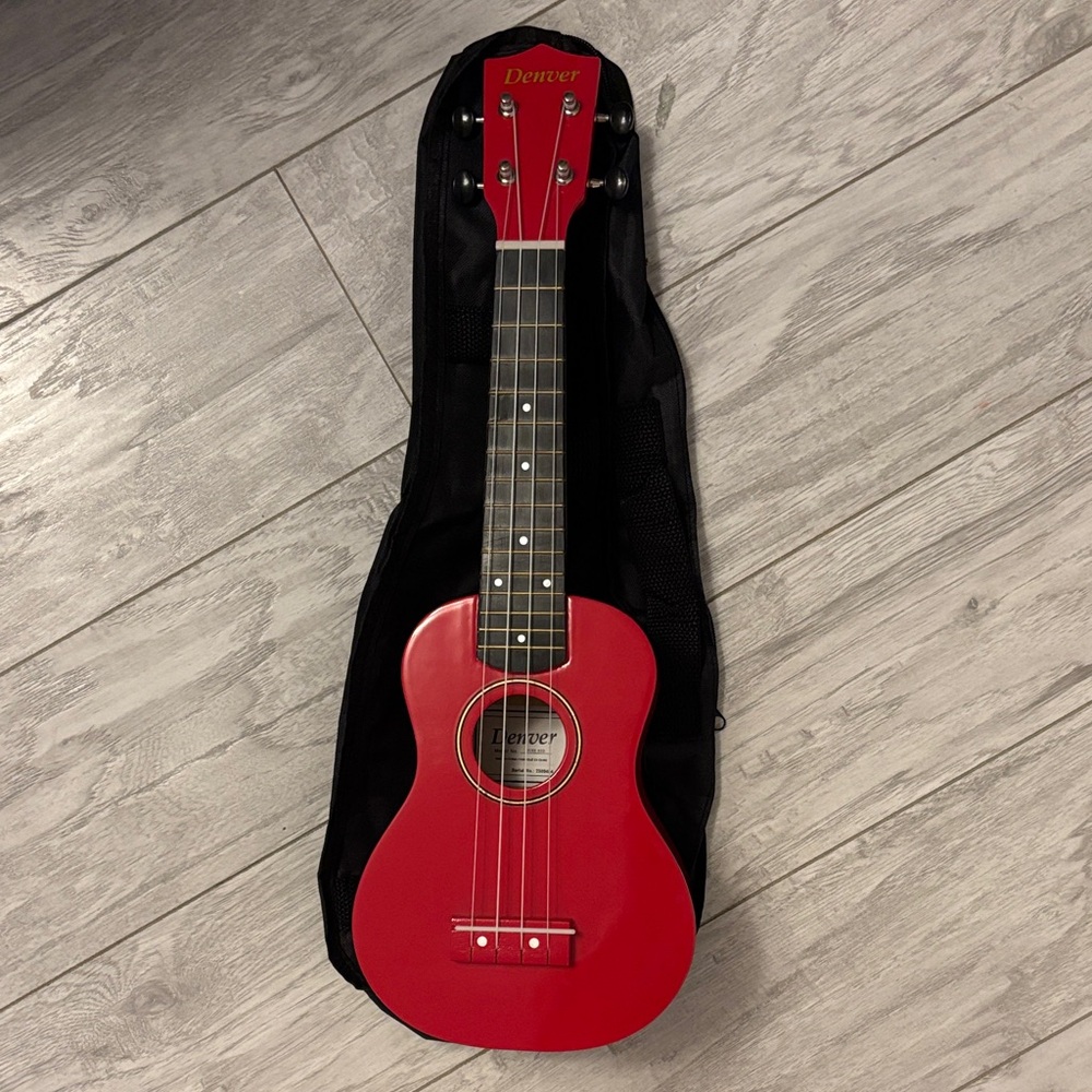 Red Ukulele with Case